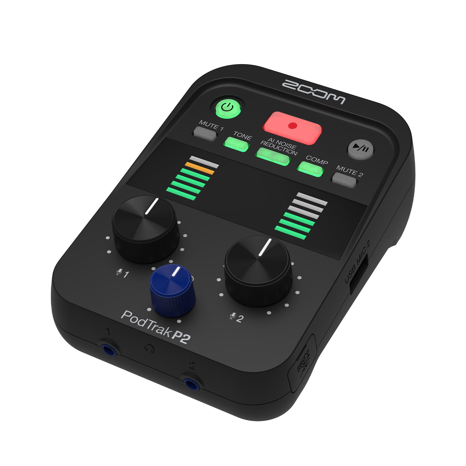 Amazon | ZOOM ズーム P2 AIノイズリダクション搭載 ポッドキャスト