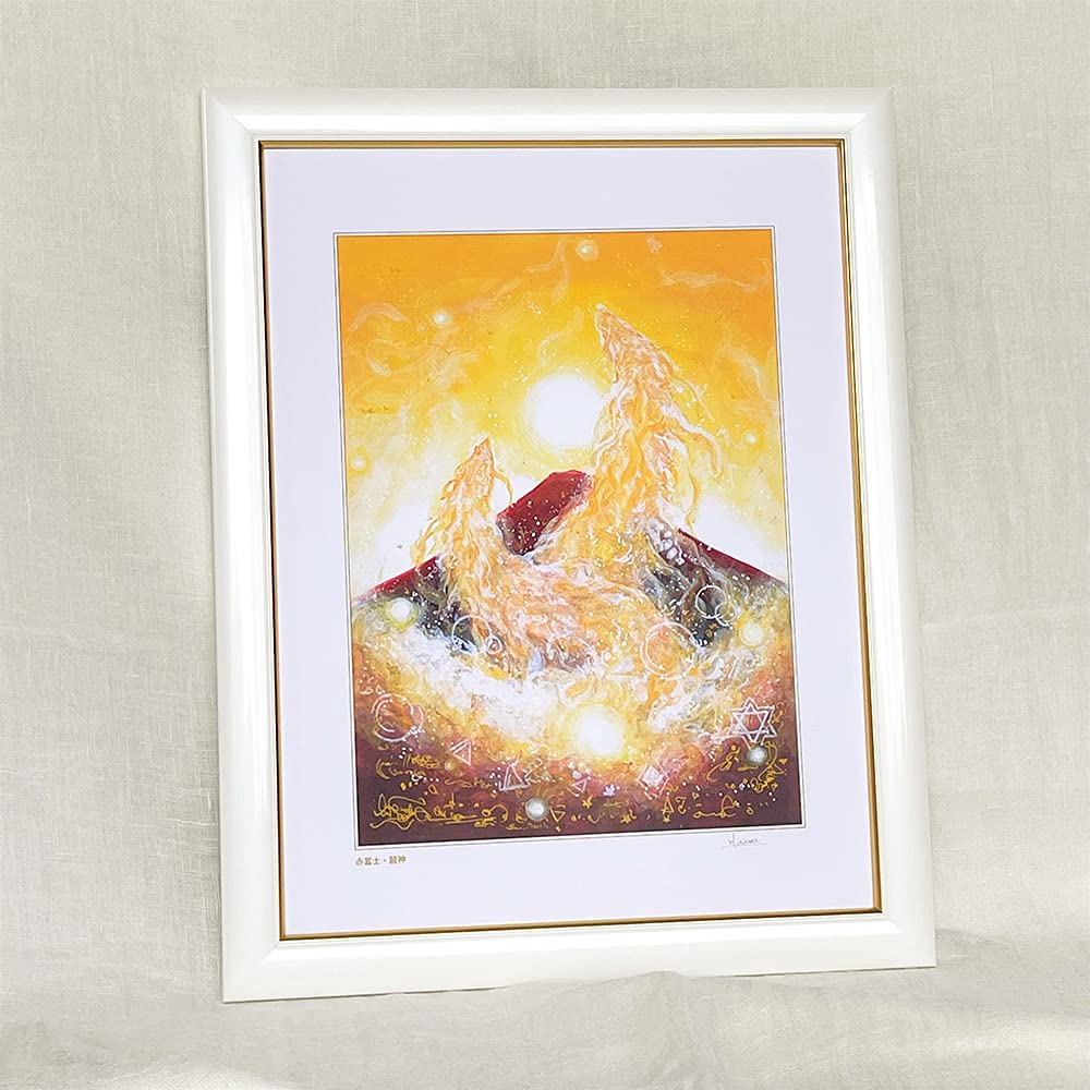 Amazon.co.jp: 絵画 インテリア おしゃれ 壁掛け 赤富士 龍神 龍