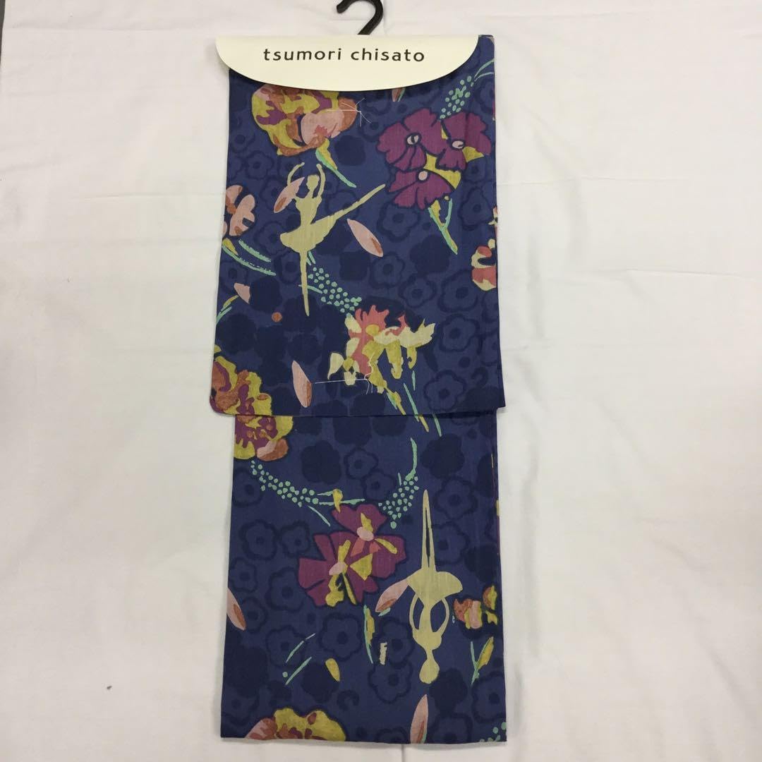 Amazon.co.jp: 浴衣 ツモリチサト ブランドゆかた 白地に紺色