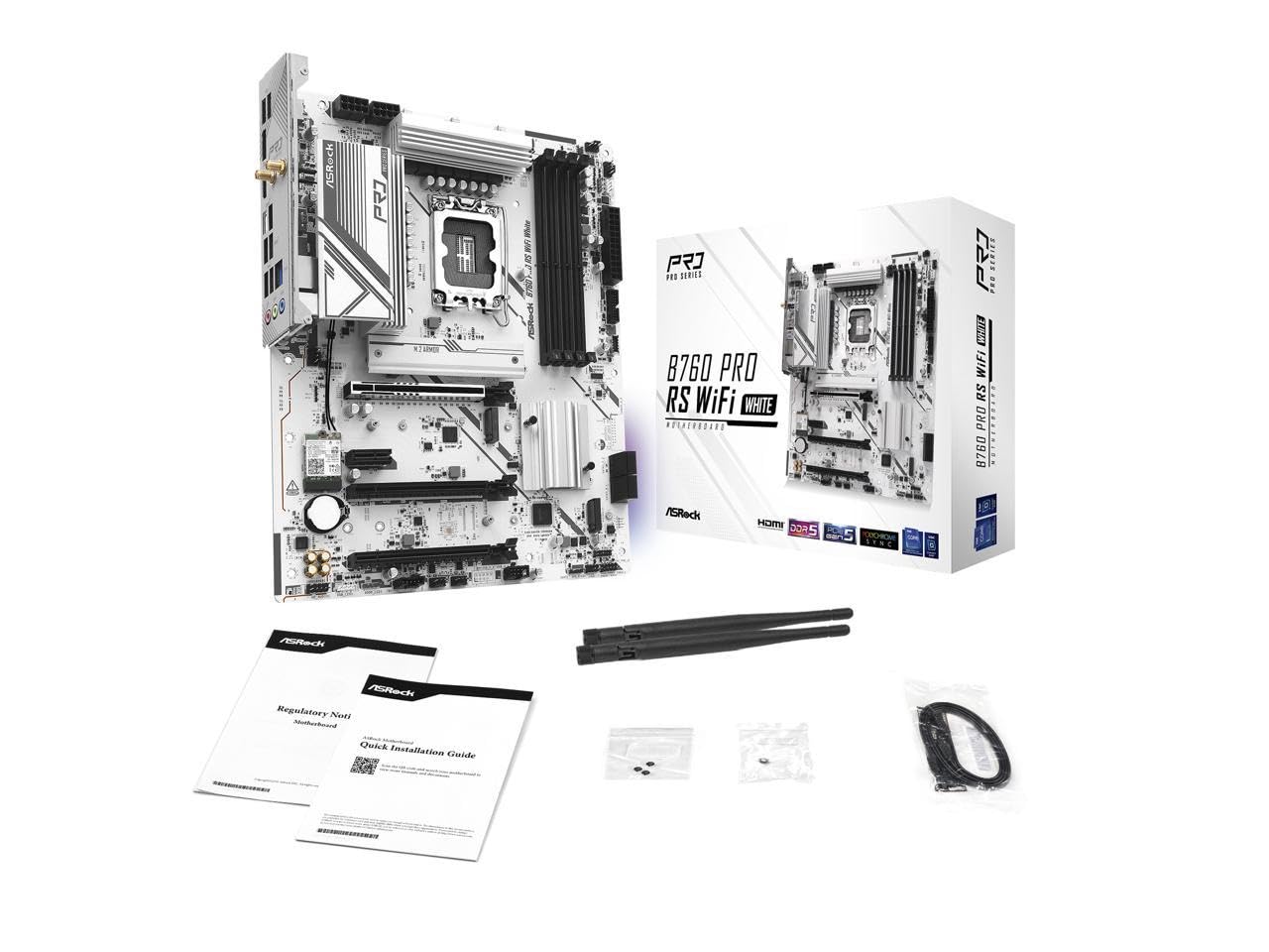 Amazon | Asrock B760M Pro RS WiFi ホワイト Intel Micro ATX