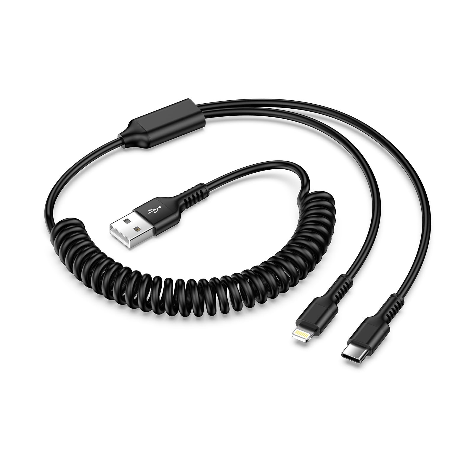 Amazon.co.jp: 2in1 充電ケーブル コイル式 ライトニング＆タイプC