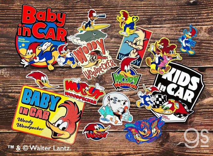 Amazon.co.jp: ウッドペッカー 車用ダイカットステッカー KIDS in CAR