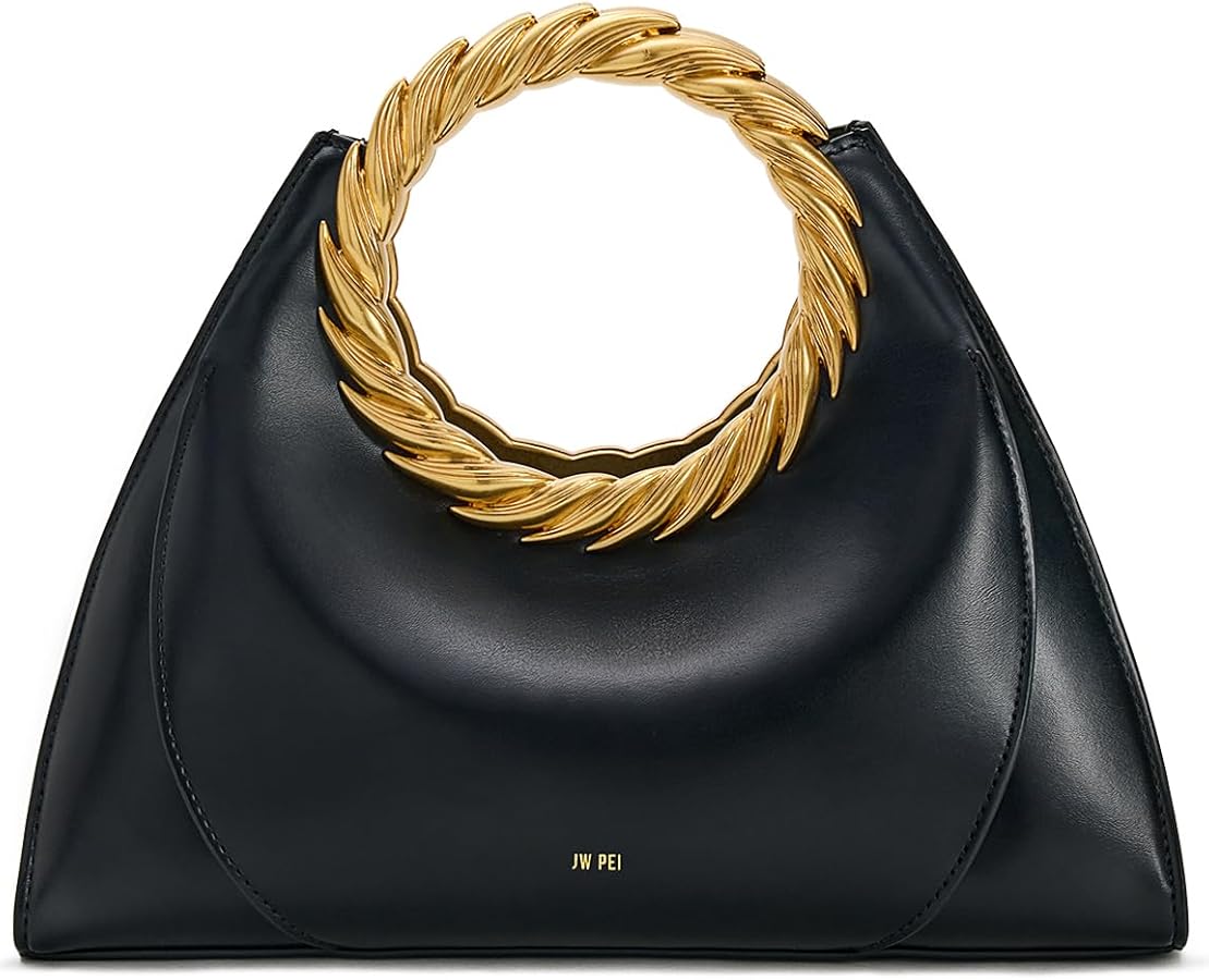 JW PEI Women's Amiya Leaf Handle Sculpture Bag - Black: Handbags