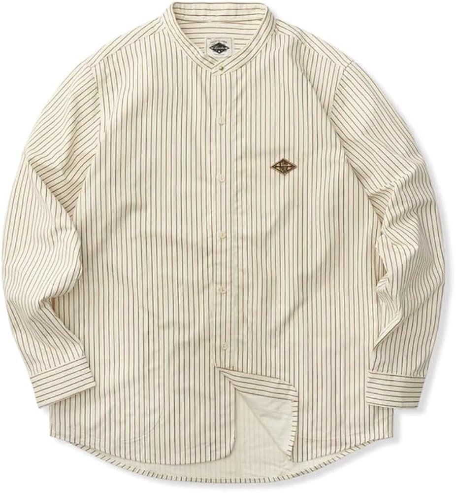 Amazon | [karaku] シャツ メンズ 長袖 ベースボールストライプシャツ