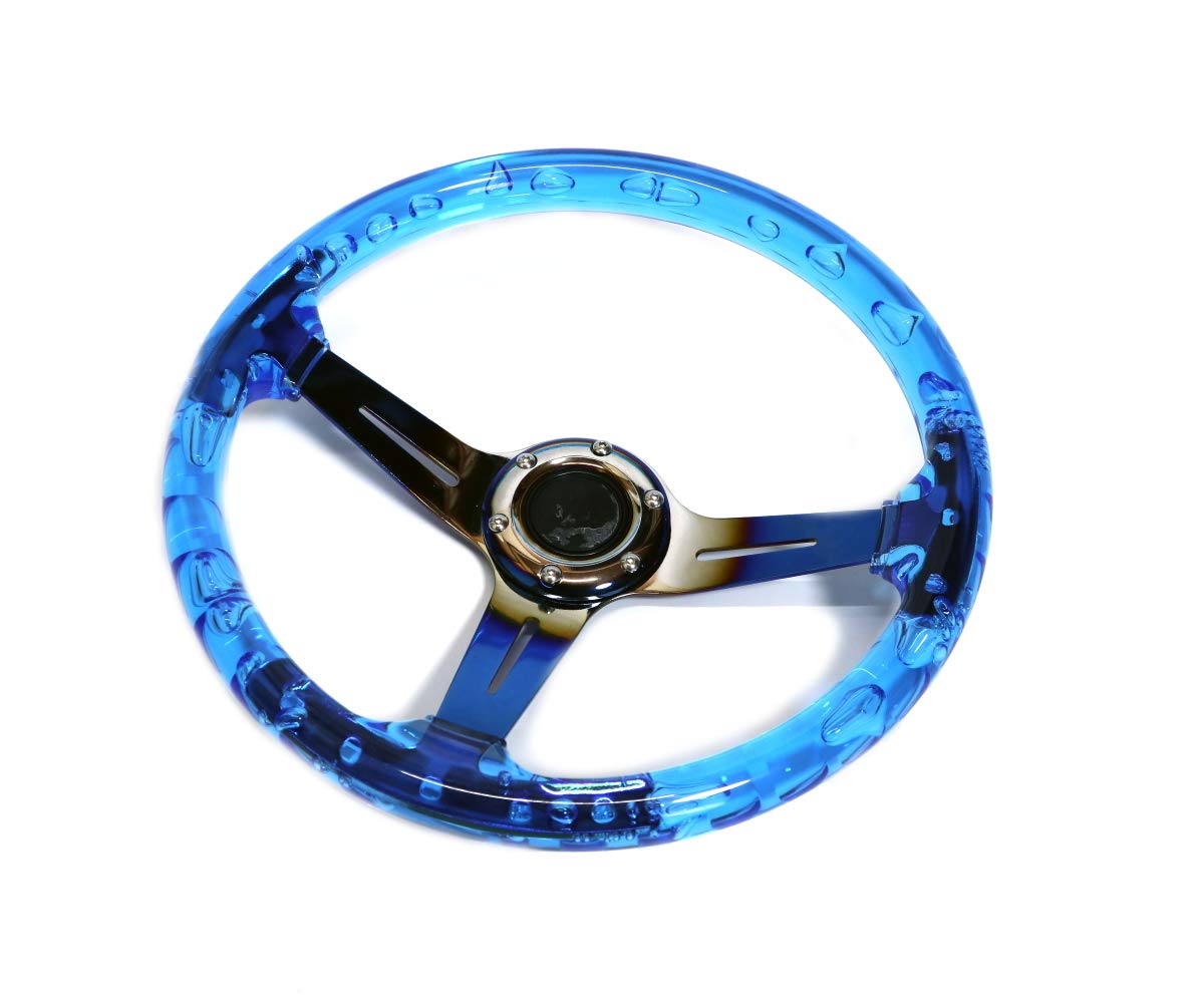 Amazon | 14インチ クリスタル ステアリング ハンドル JDM ディープ