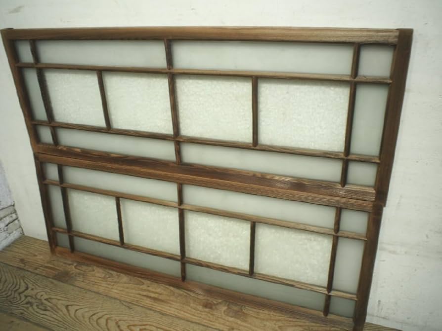 Amazon.co.jp: M0359(7)【H45cm×W125(125,5)cm】×2枚葉ガラス入り横長