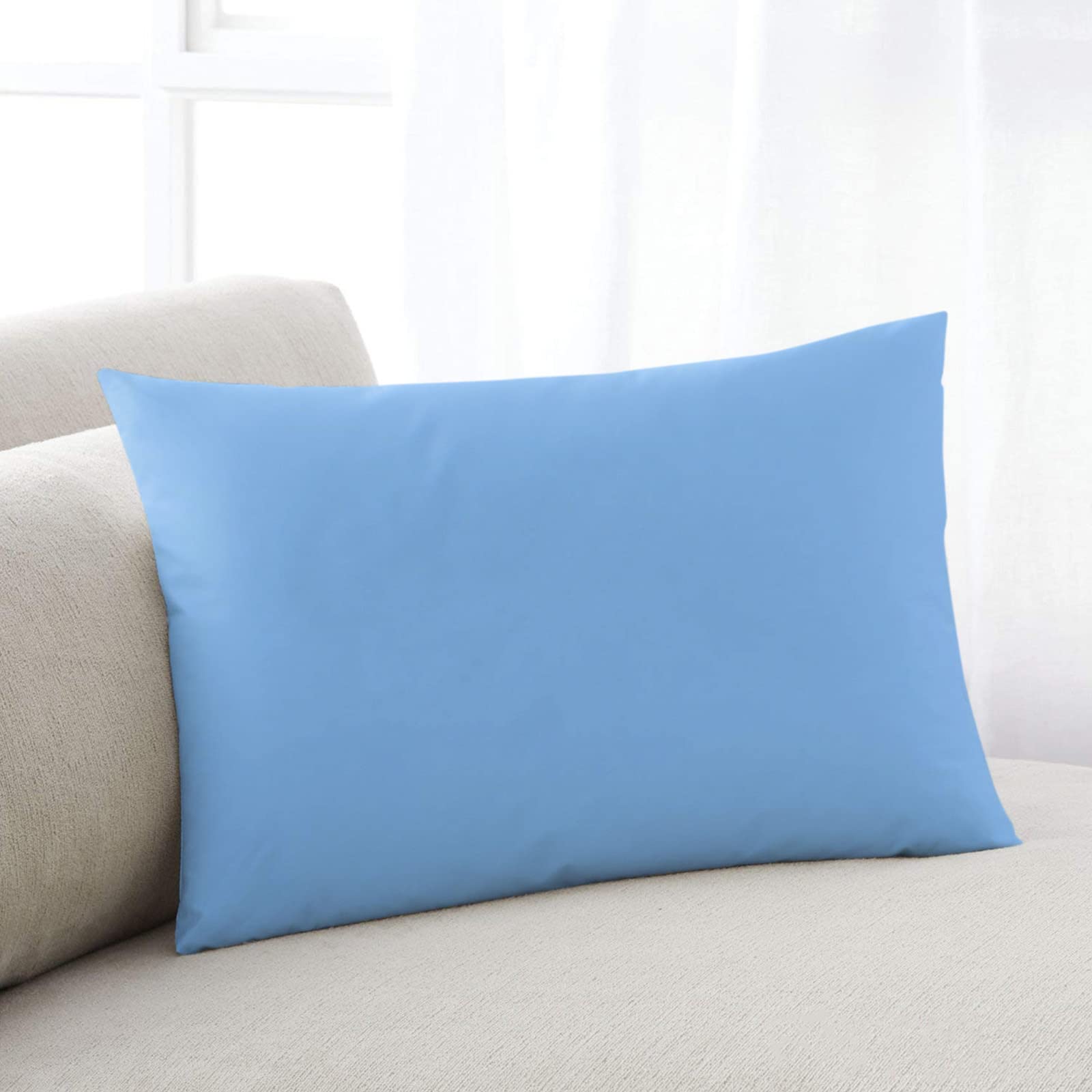 Amazon.com: Throw Pillow Covers, Baby Blue Rectangle Satin Cushion