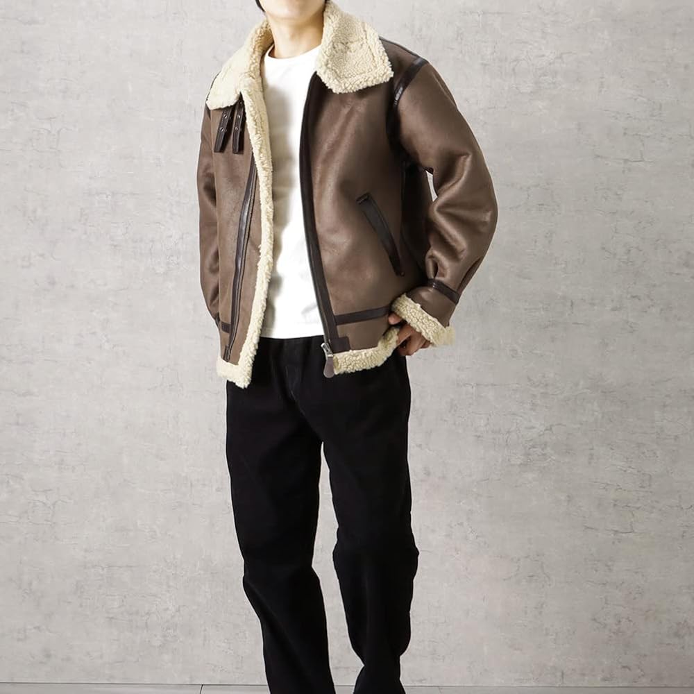 Amazon.co.jp: ALPHA アルファ ムートンジャケット B-3 防寒 M L LL