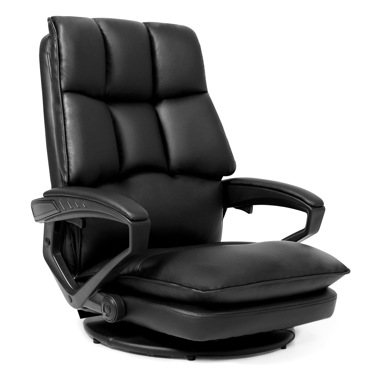 SeekFun ゲーミング座椅子 360°回転 デスクチェア レザー,ブラック