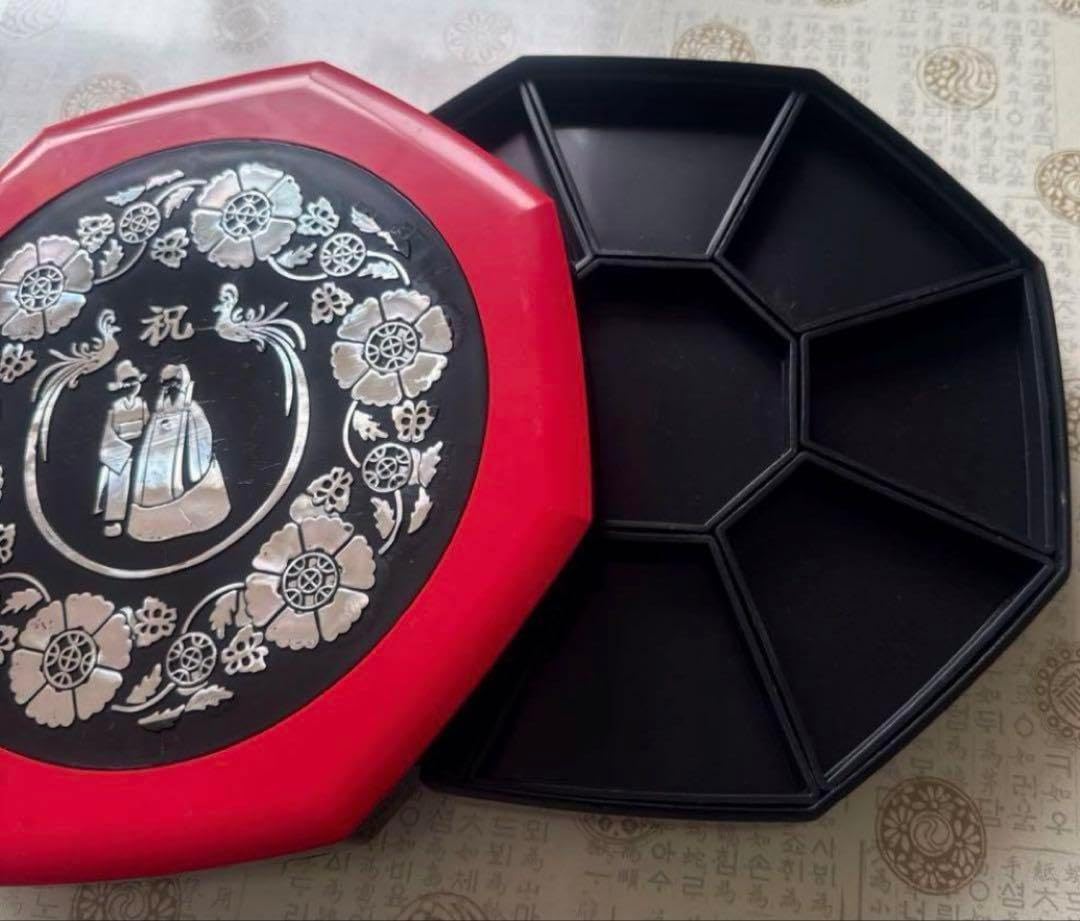 九節板 クジョルパン 八角形 漆器 高級木材 韓国伝統工芸品 美品 楽天