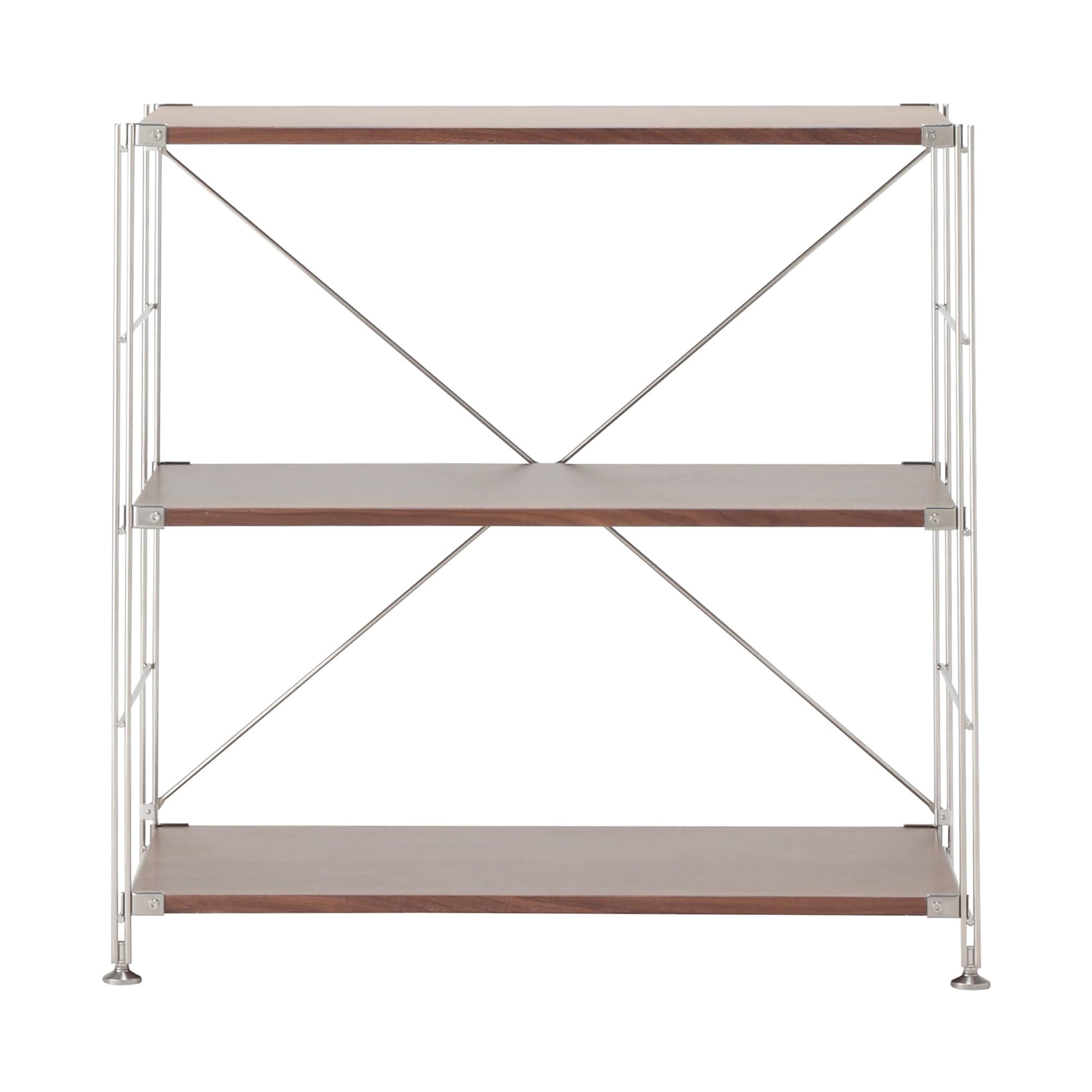 Amazon｜無印良品 ステンレスユニットシェルフ ウォールナット材棚