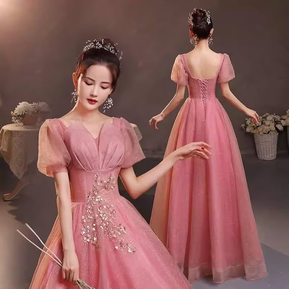 Amazon.co.jp: 演奏会用ドレス ピンク パーティードレス 演奏会 ロング