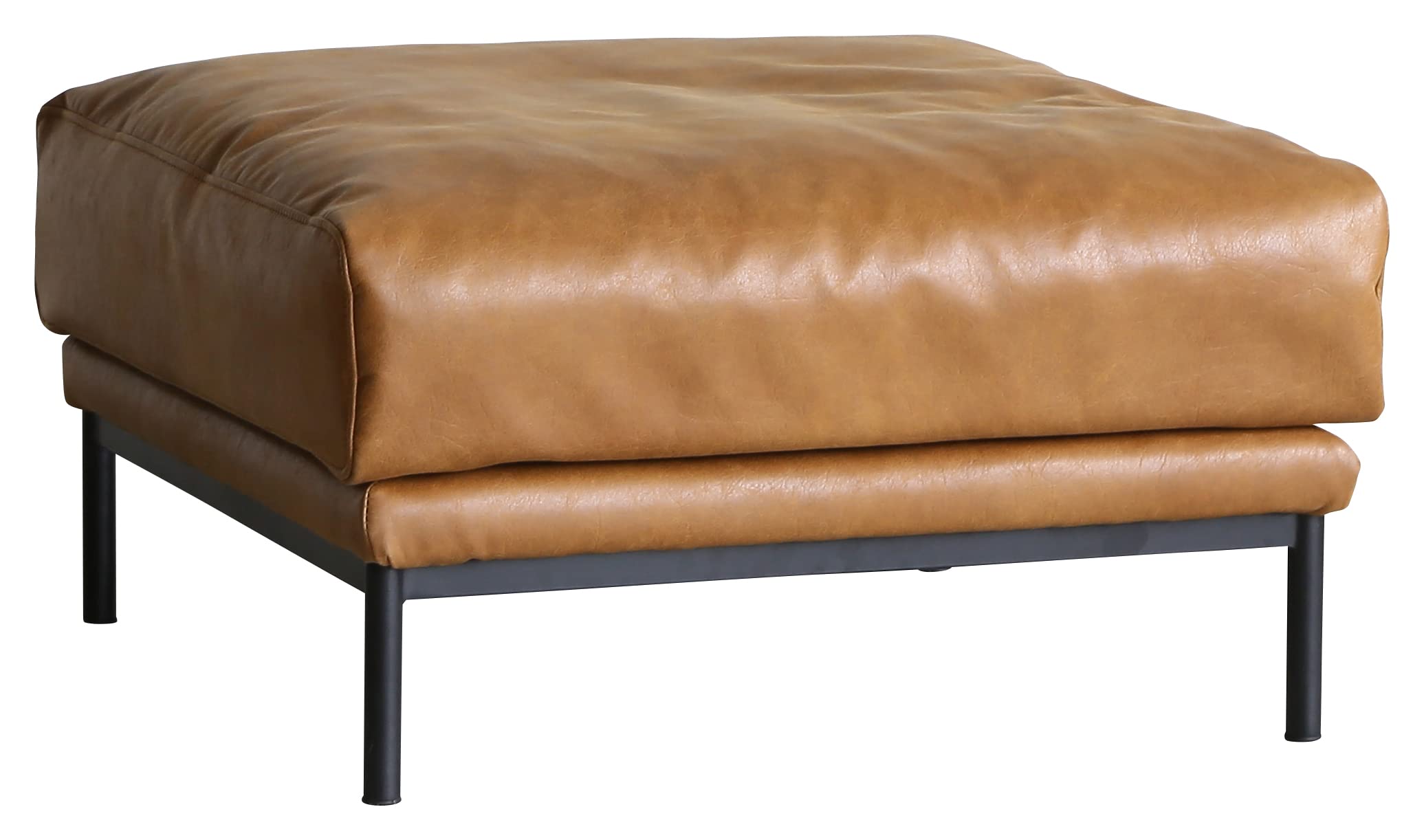 クラッシュゲート製 ブラウンレザーオットマン クラッシュゲート