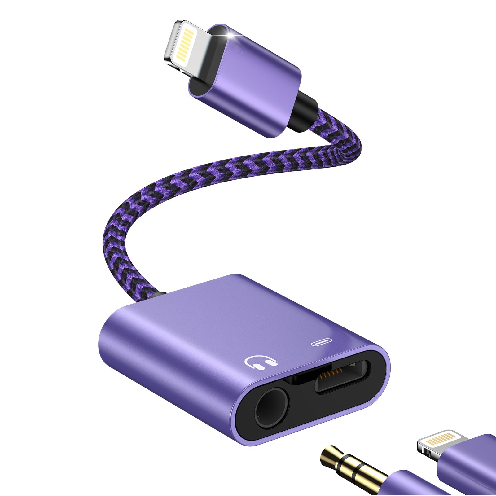 Amazon.co.jp: 2in1 iphone イヤホンジャック 充電 + 音楽 同時 2IN1