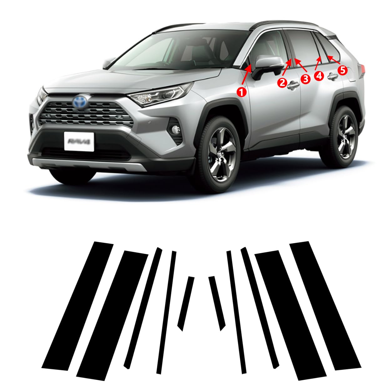 rav4 ブラックAピラー&ブラックバイザーrav4 ブラックAピラー&ブラック