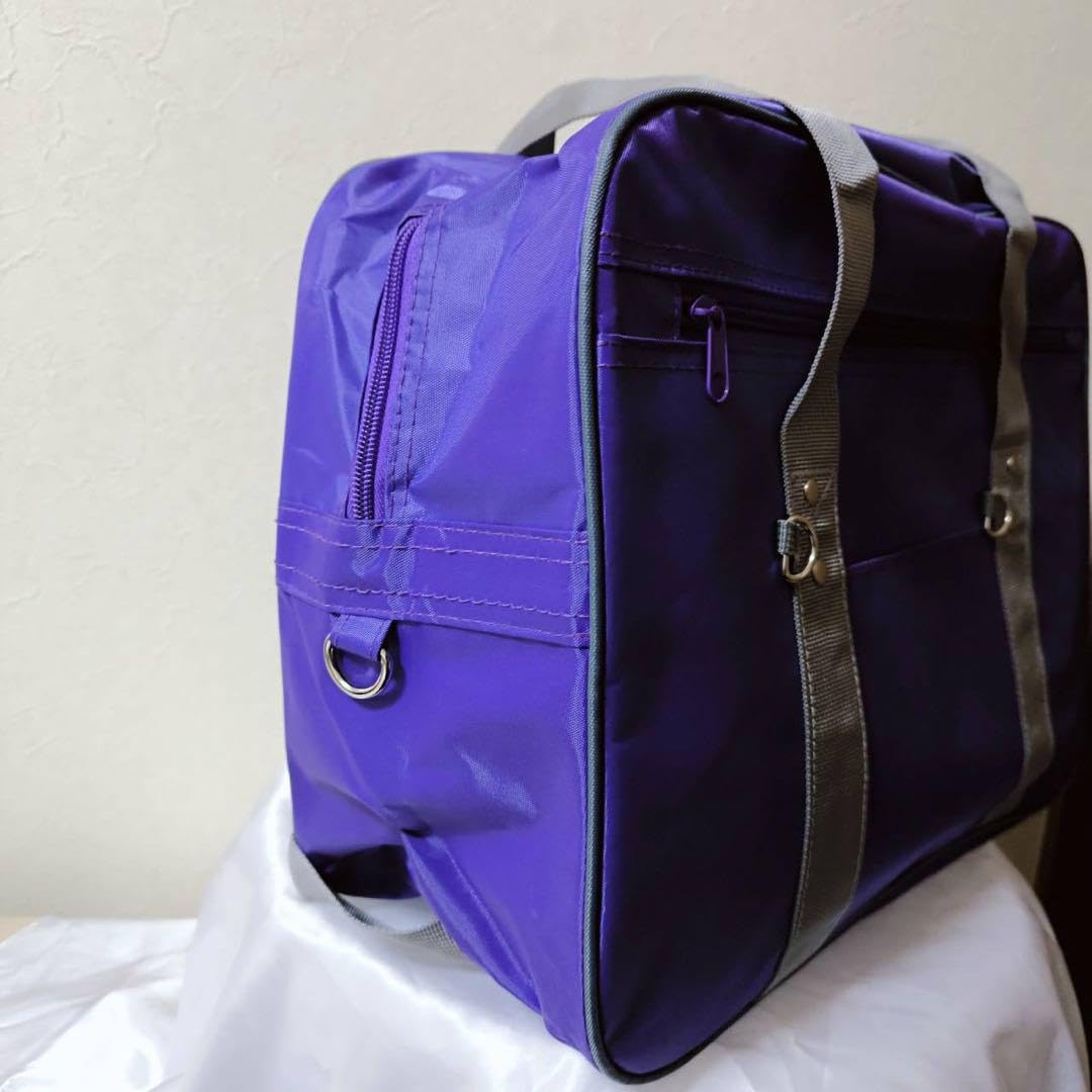 Amazon.co.jp: スクールバッグ スクバ 紫 旧ワッペ 似 スクールバッグ