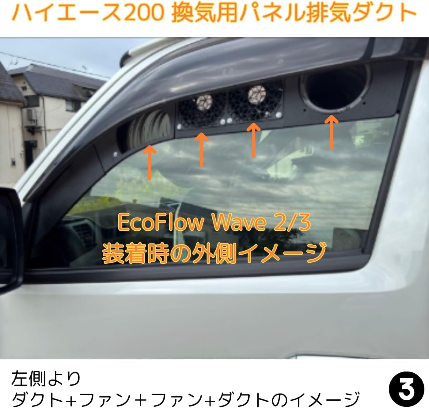 Amazon.co.jp: ハイエース200 換気用パネル排気ダクト冬車中泊石油