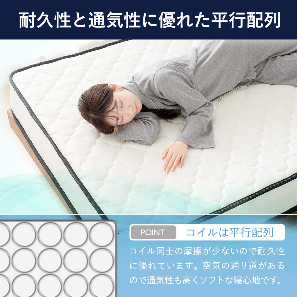 Amazon.co.jp: アイリスプラザ 高密度ポケットコイルマットレス