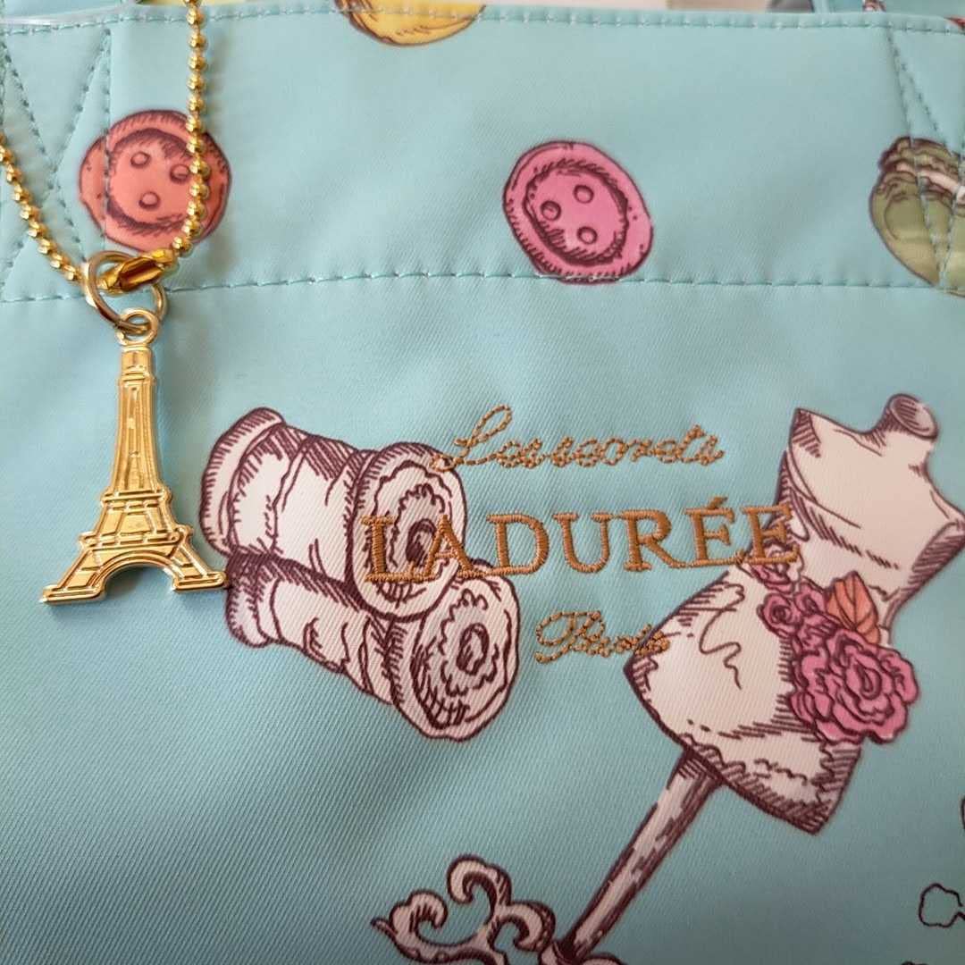 Amazon.co.jp: LADUREE ラデュレ 水色系トートバッグキーチェーン付