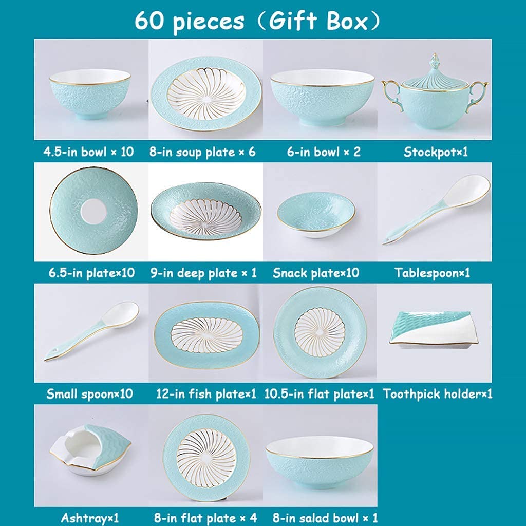 Amazon.co.jp: ディナーセットクラシック陶器食器、セラミックディナー