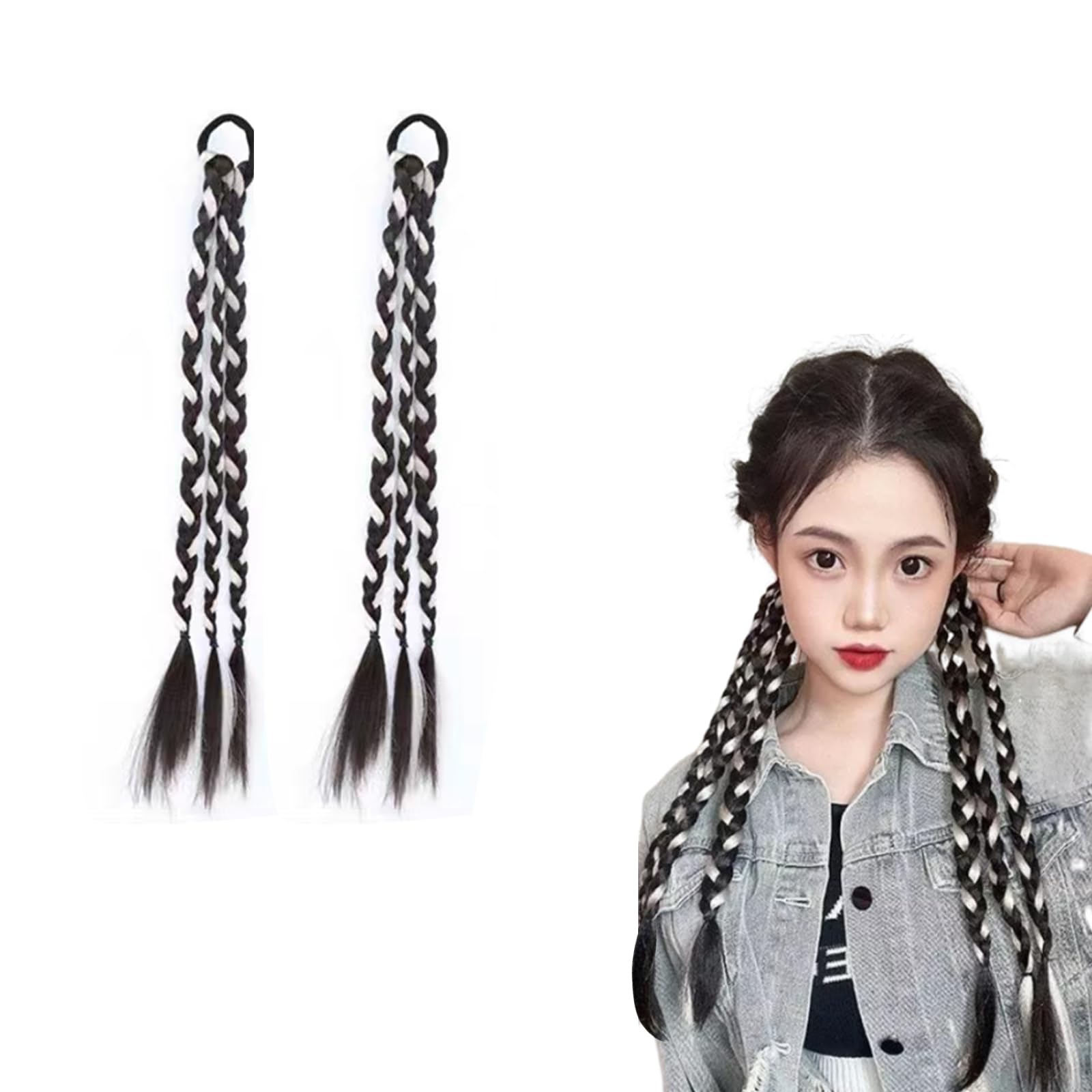 Amazon.co.jp: nalaina ヘアエクステ 三つ編み ウィッグ 編み込み