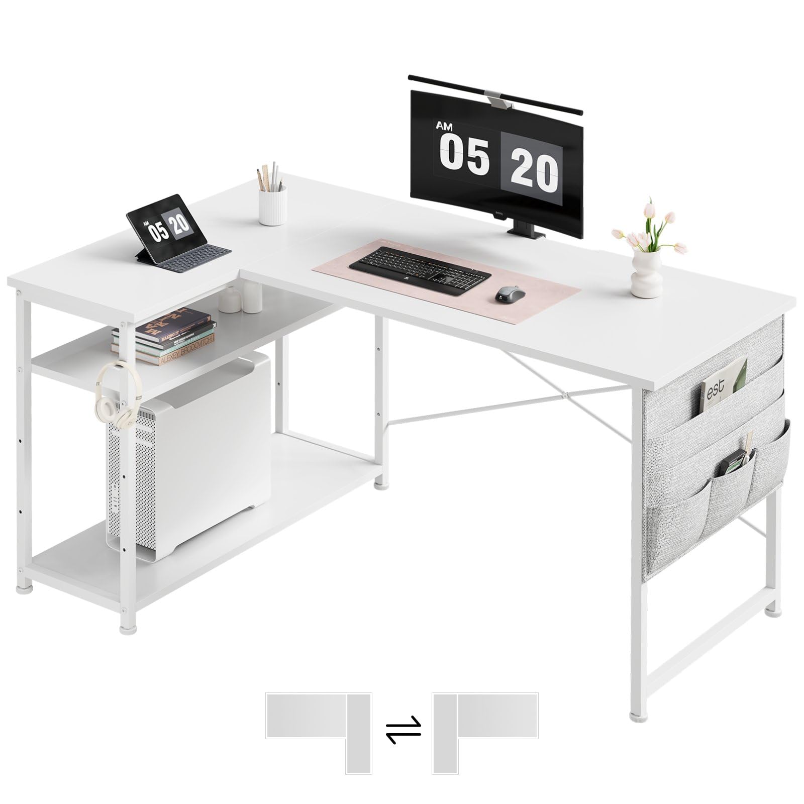 Amazon | Maihail l字デスク 机 pcデスク 学習机 勉強机 パソコン