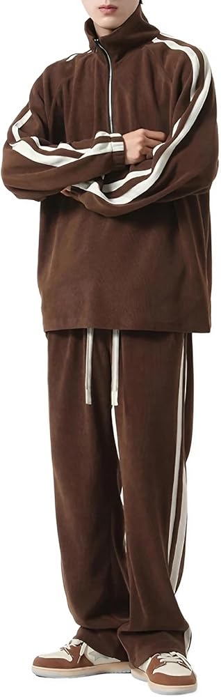 Amazon | [D.IIZOO] 長袖 ライン ジャージ 上下セットアップ