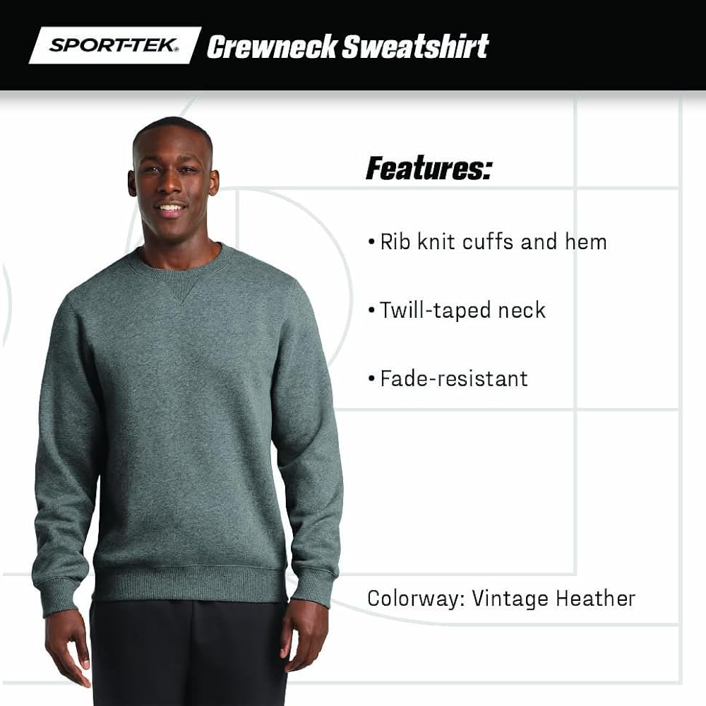 SPORT-TEK Unisex Crewneck Sweatshirt True Navy at Amazon Men's
