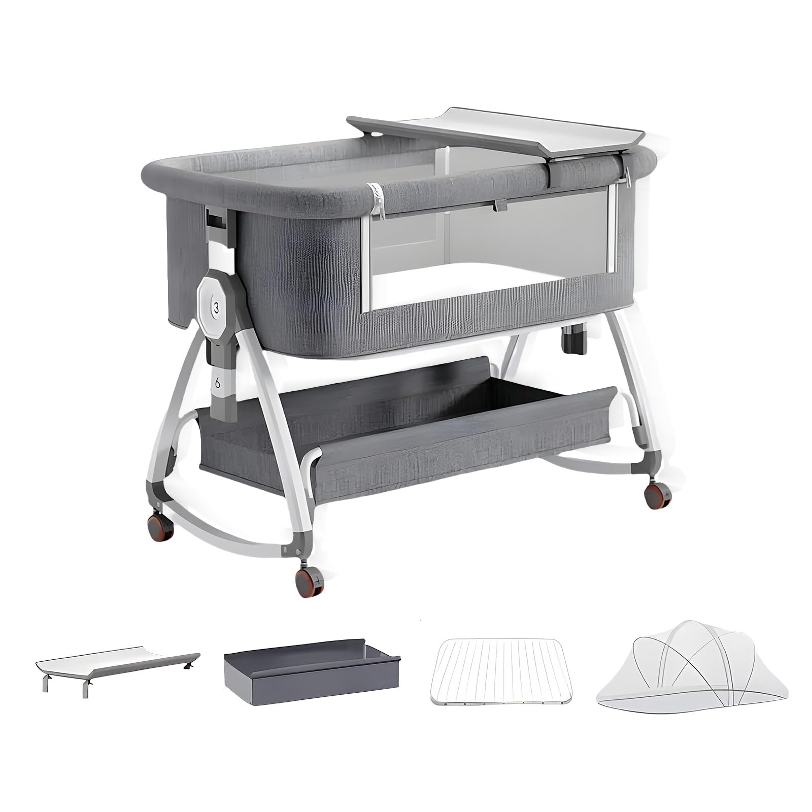 Amazon.co.jp: ベビーベッド 折りたたみ おむつ交換 ポータブル