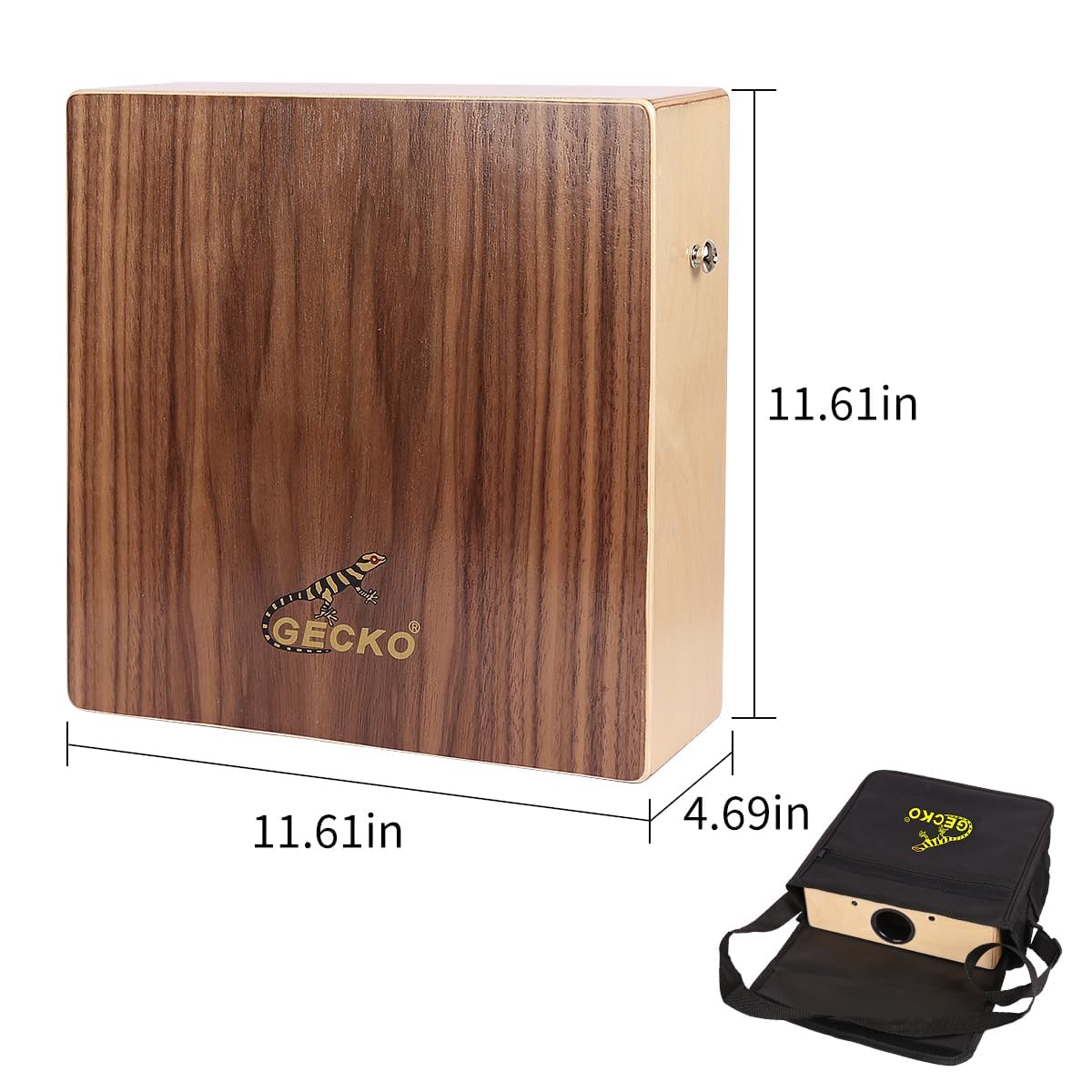 Amazon.com: GECKO Cajon Drum Dual Sided Wooden Cajon with Bongo