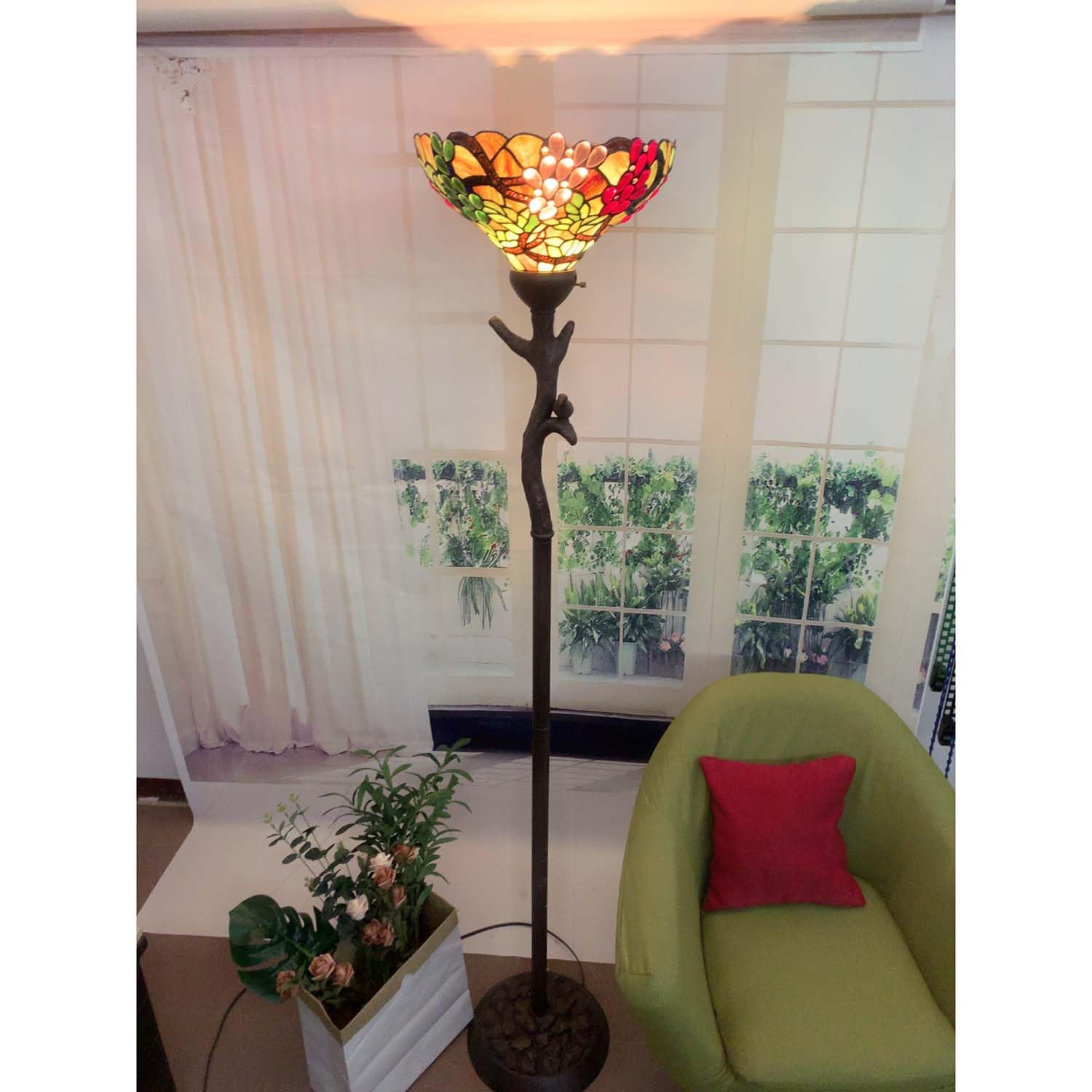 Amazon.co.jp : フロアライト フロアランプ ステンドグラス スタンド