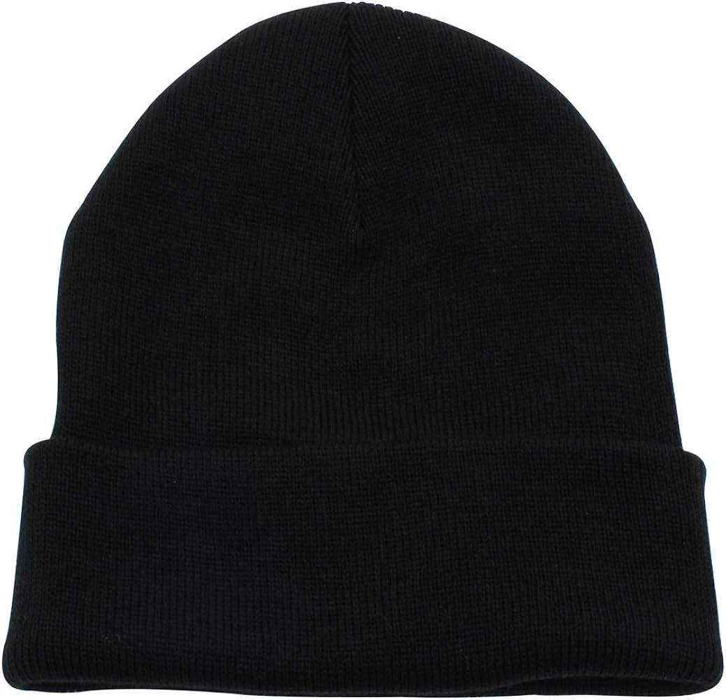 CUFFED PLAIN SKULL BEANIE HAT / CAP | Winter Unisex Knit Hat