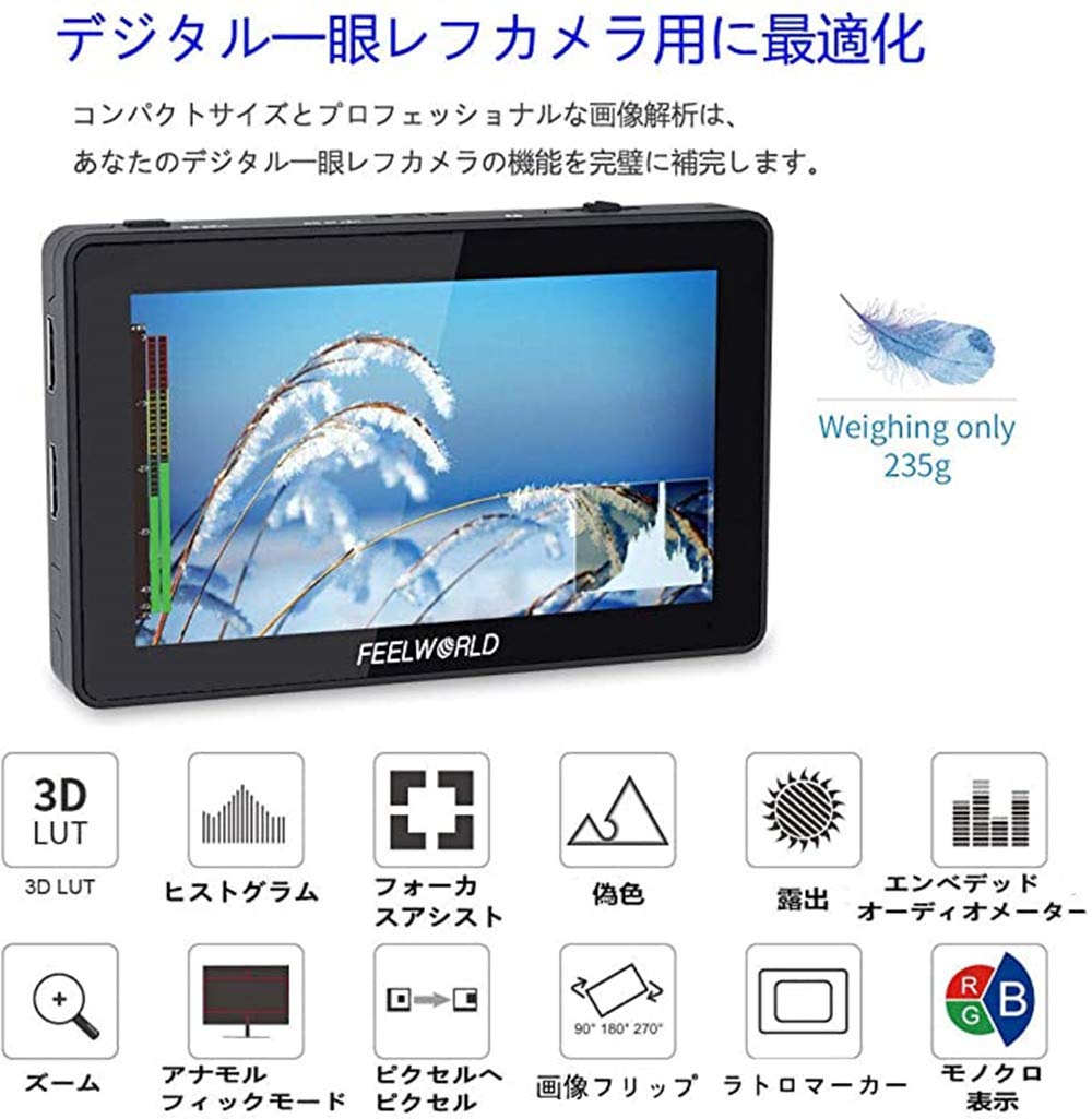 Amazon.co.jp: Feelworld F6 PLUS 外部モニター カメラモニター 5.5