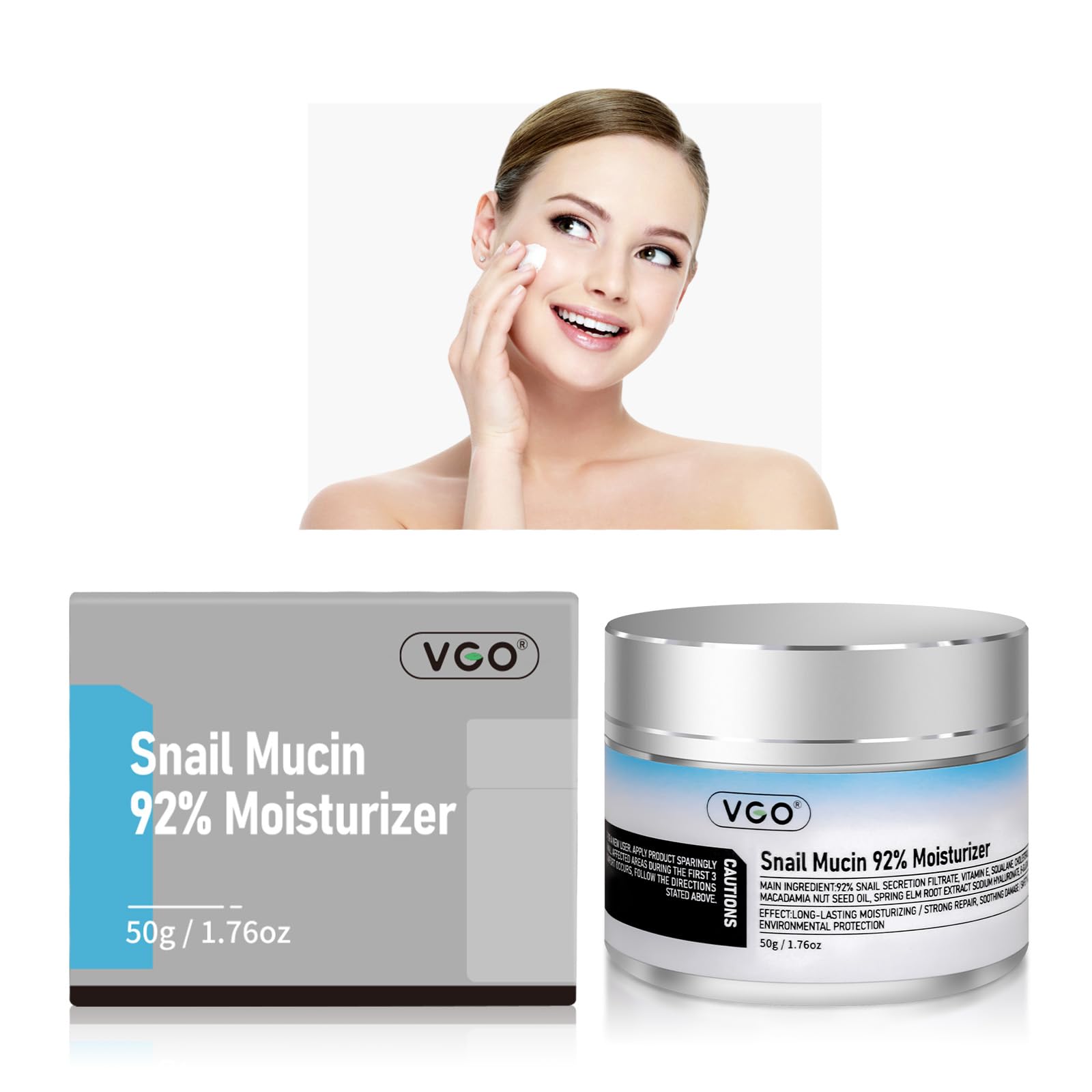 Amazon.com: VGO Snail Mucin 92% Moisturizer Daily Face Moisturizer