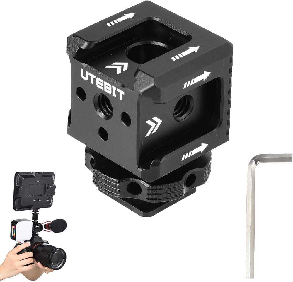 Amazon | UTEBIT ホットシューアダプター 3コールドシューマウント 1/4