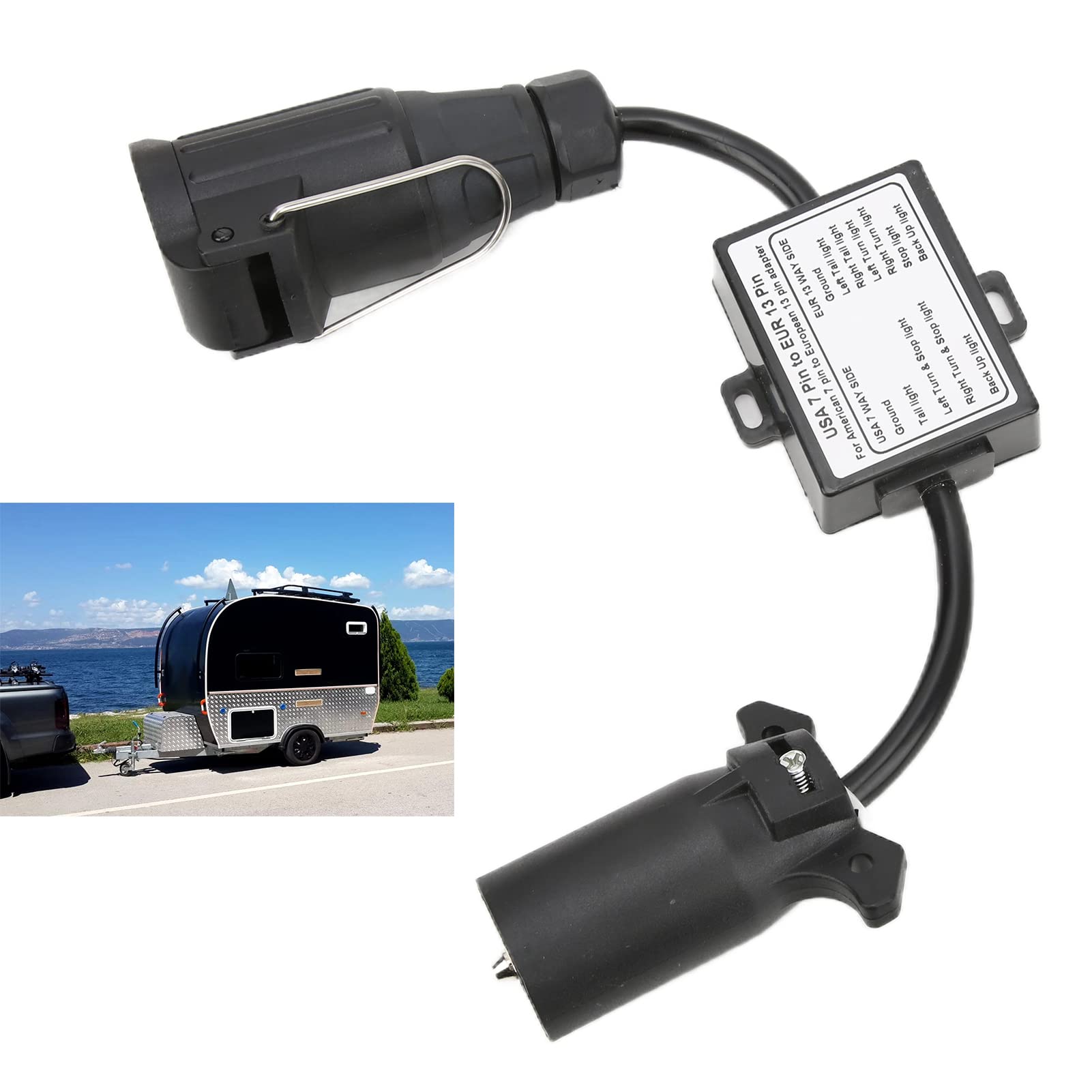 Amazon.co.jp: トレーラーコネクタ、防塵接続簡単変換7ピンから13ピン