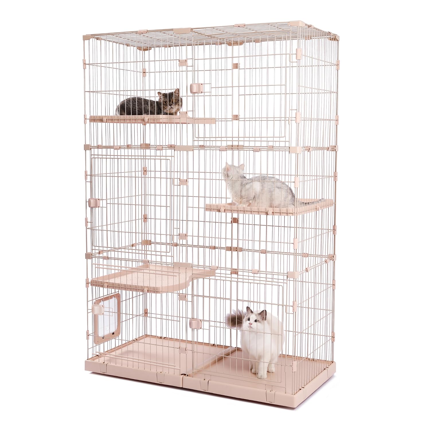 Amazon.co.jp: PETEPELA(ぺテぺラ) 猫 ケージ 大型 3段 広い 2段 多頭