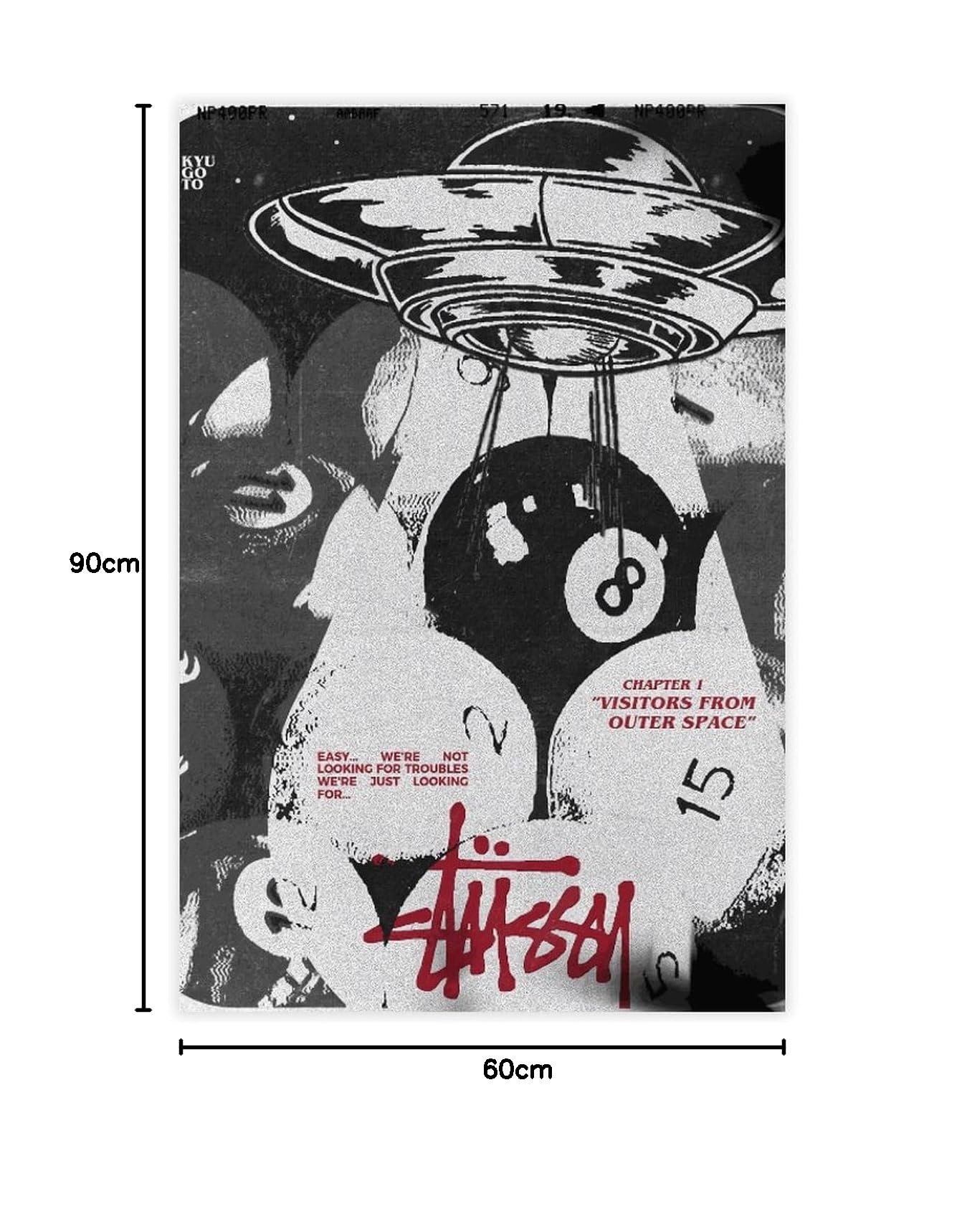 Stussy Retro Black And White Fashion Decoration Art Poster Canvas