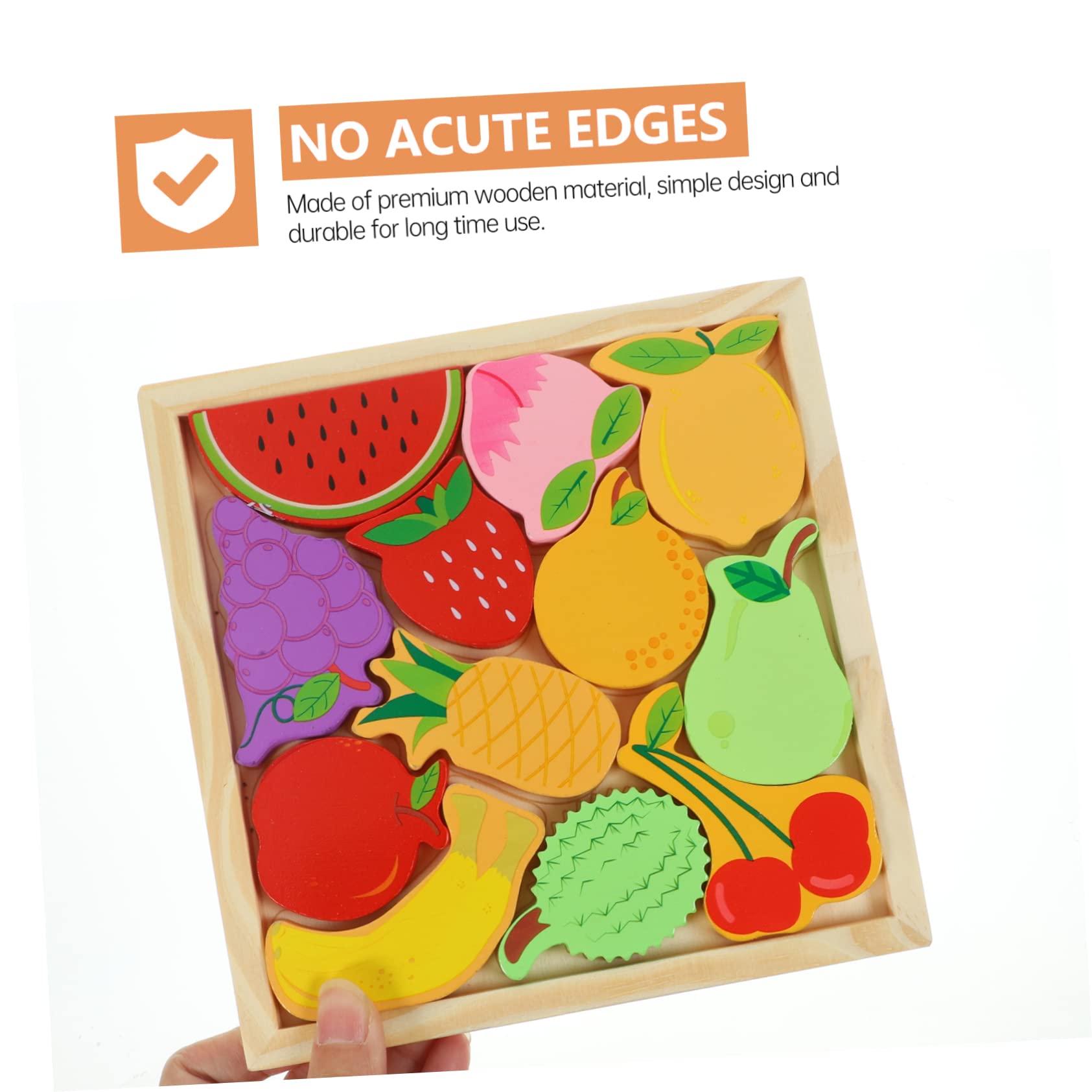 Amazon.co.jp: Vaguelly 木質彩色動物と果物の箱 知育パズル玩具 子供