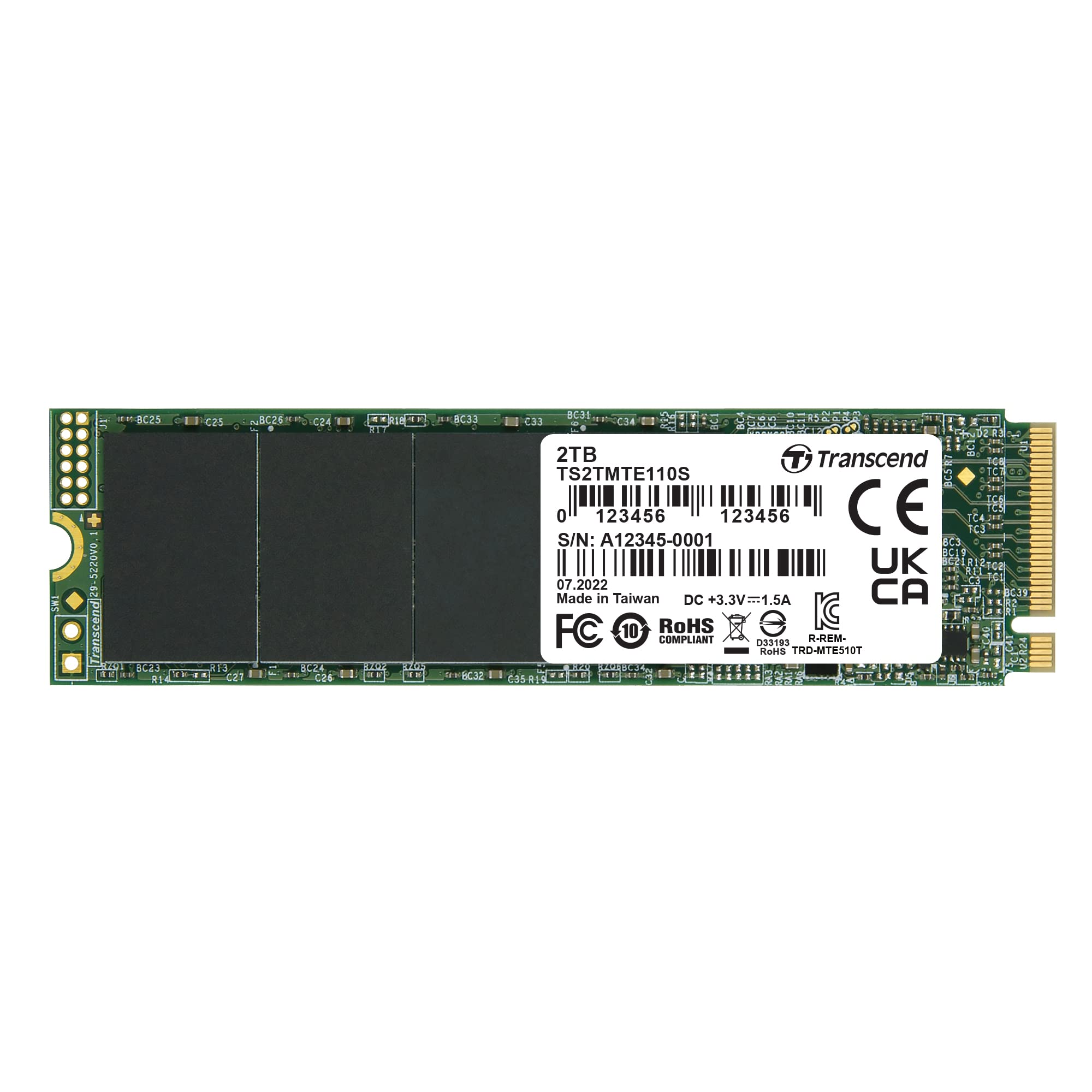 Amazon.com: Transcend PCIe M.2 SSD (2280) 2TB NVMe PCIe Gen3 x4 3D