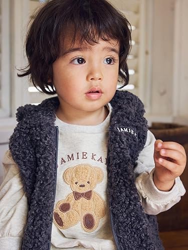 Amazon | [ジェイミーケイ] ミニ裏毛JKベアボア刺繍トップス