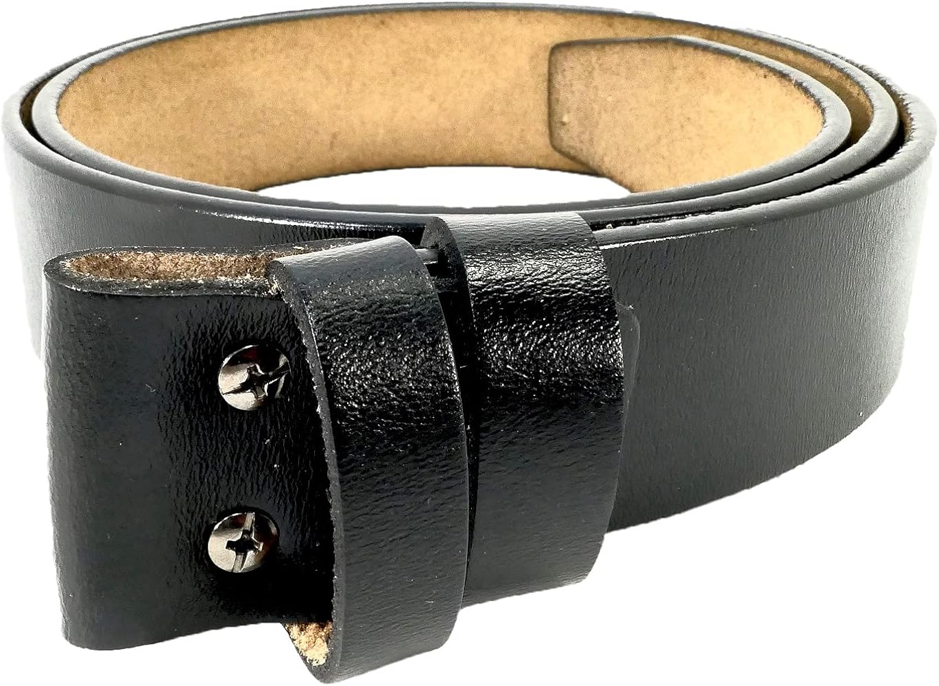 Amazon | [セカンドトゥモロー] バックルなし 革のみ メンズベルト