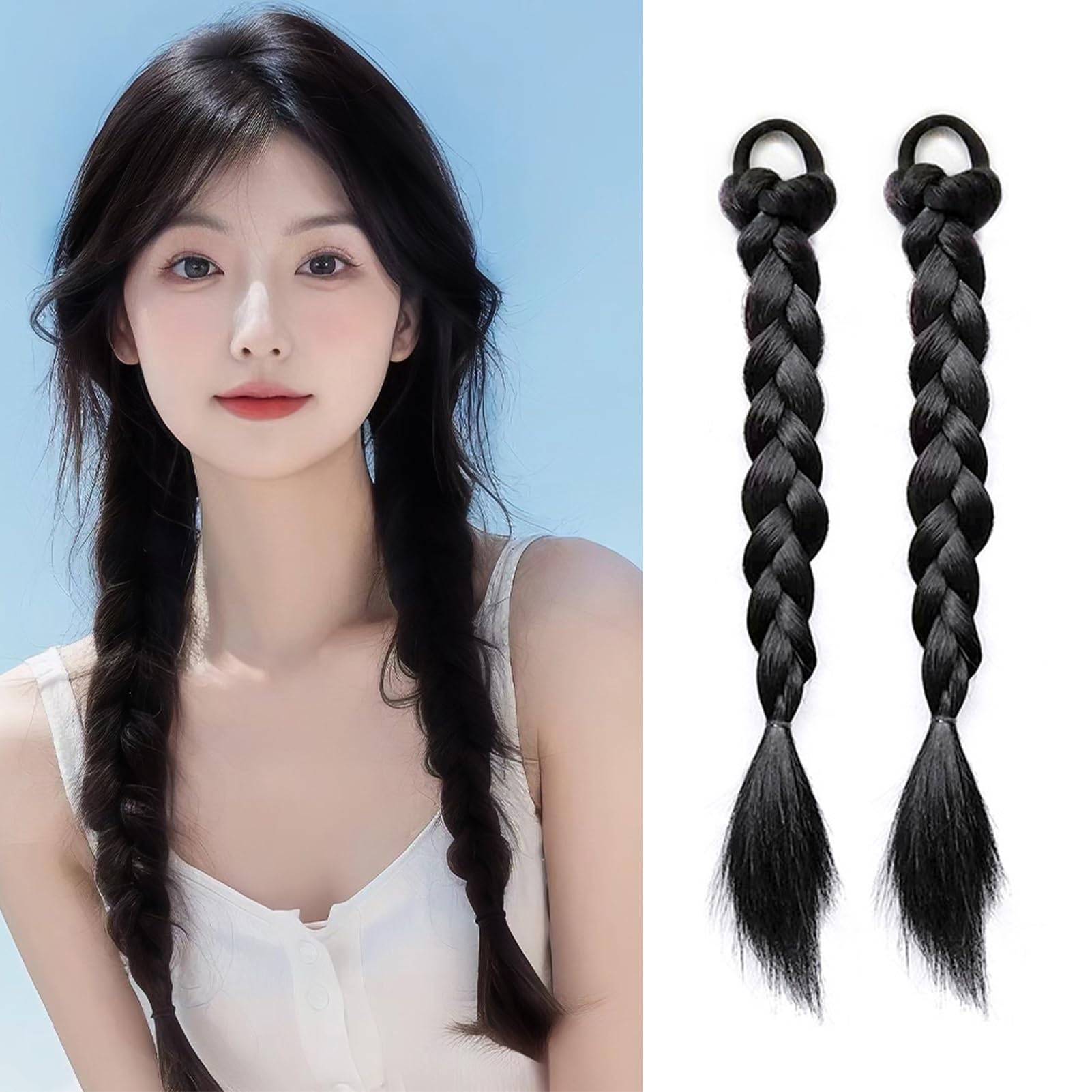 Amazon.co.jp: Natunofu ウィッグ ヘアエクステ 編み込み 三つ編み