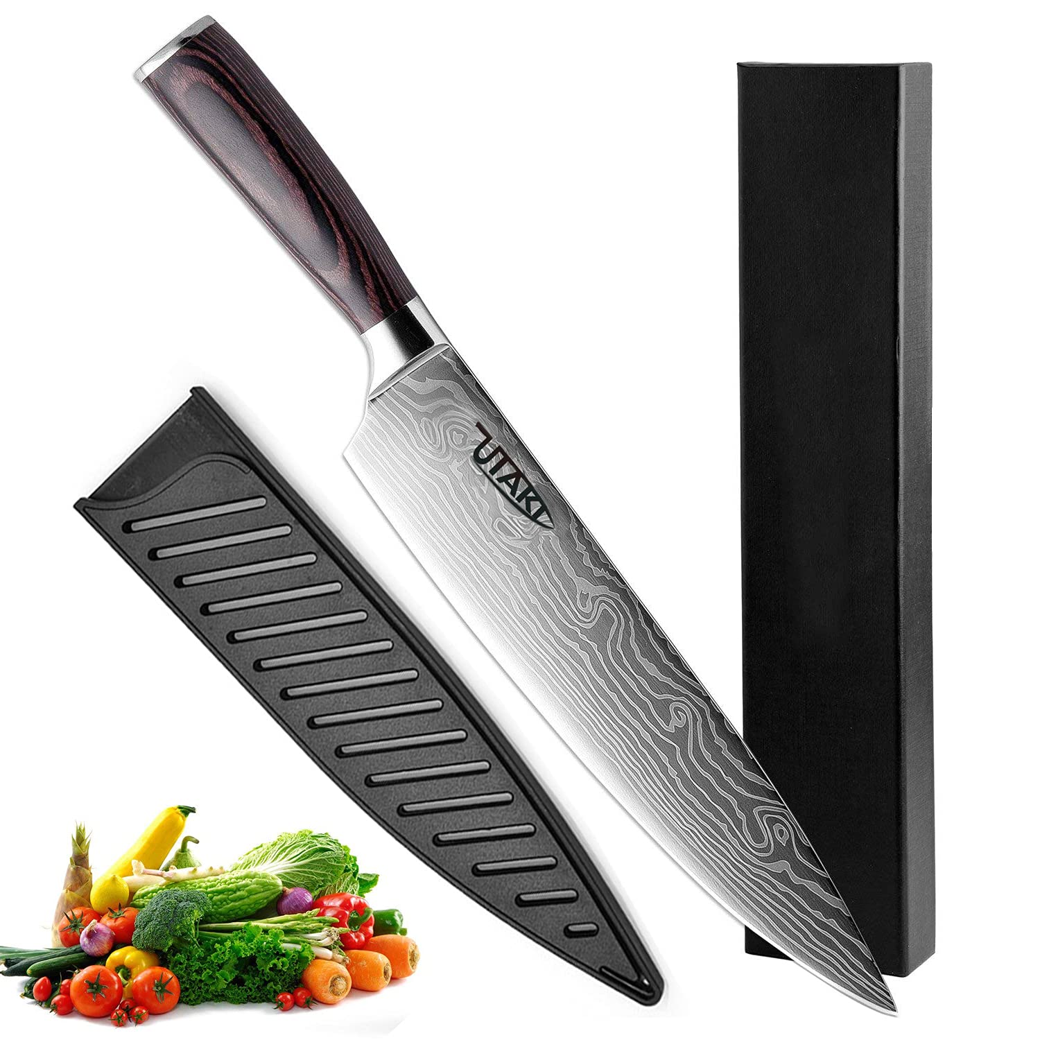 Amazon｜Utaki 包丁 牛刀 鋼 シェフナイフ ステンレス 200mm