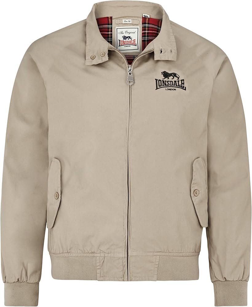 Lonsdale Classic Men's Logo Harrington Jacket England Style Beige