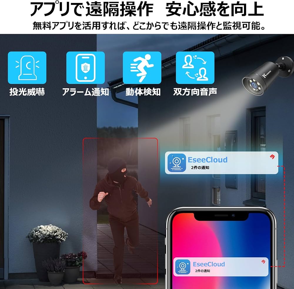 Amazon.co.jp: 【2026新型・500万高画素・カラー暗視】 防犯KEOYEE