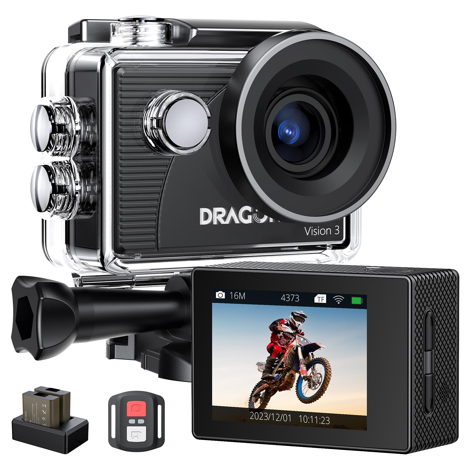 ドライブレコーダー 前後カメラ 170°超広角 WiFi接続 4K スマホ連動