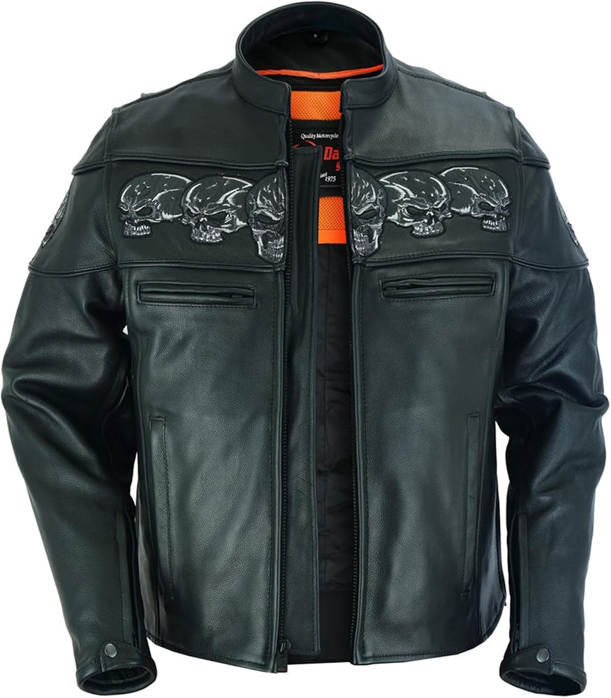 Amazon.com: Daniel Smart Men's Motorcycle Leather Jacket with