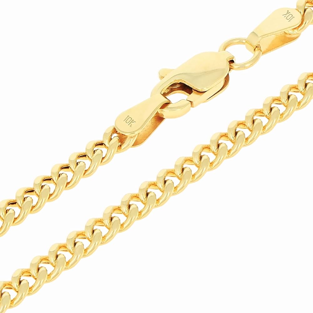 Amazon | Nuragold 10K リアルイエローゴールド マイアミキューバン