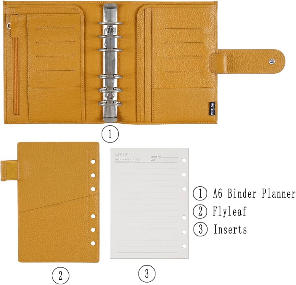 Amazon.co.jp: Moterm A6 Luxeリングプランナー - 本革バインダー